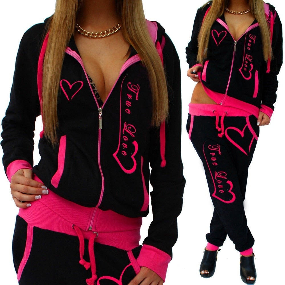 Fashion Tracksuit Two Piece Set Casual Sportswear For Woman