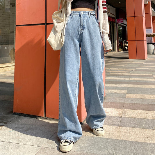 Jeans High Waist Clothes Wide Leg Denim Clothing Blue Streetwear Vintage
