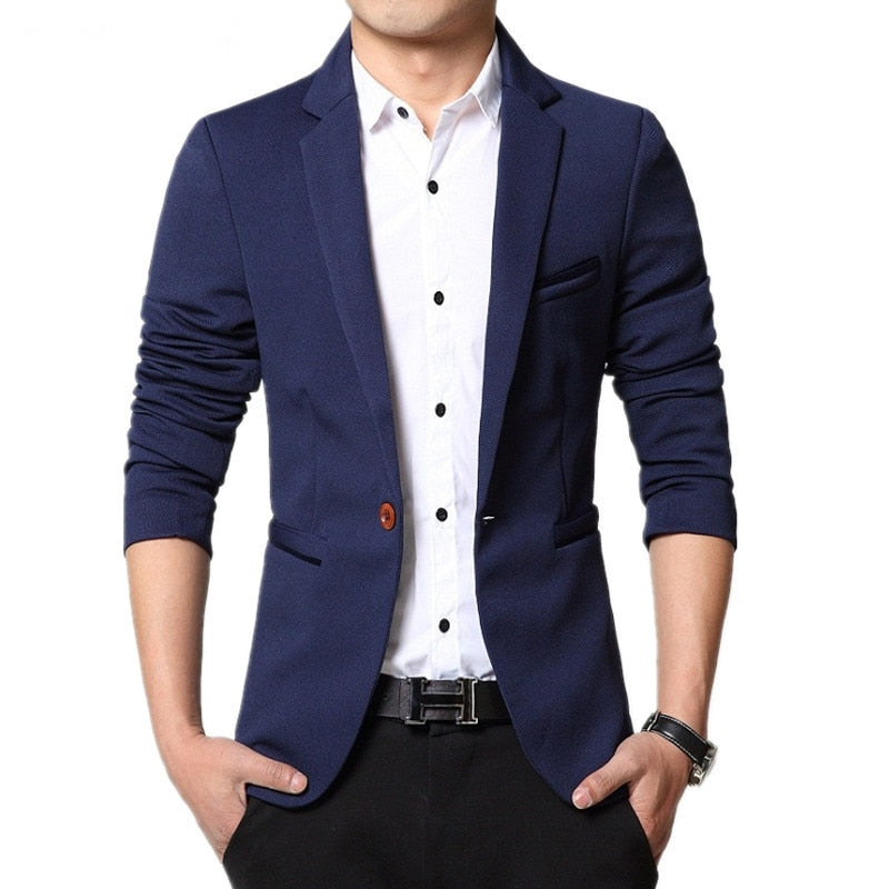 high quality Men Suit Single Button Leisure Blazers Jacket Men