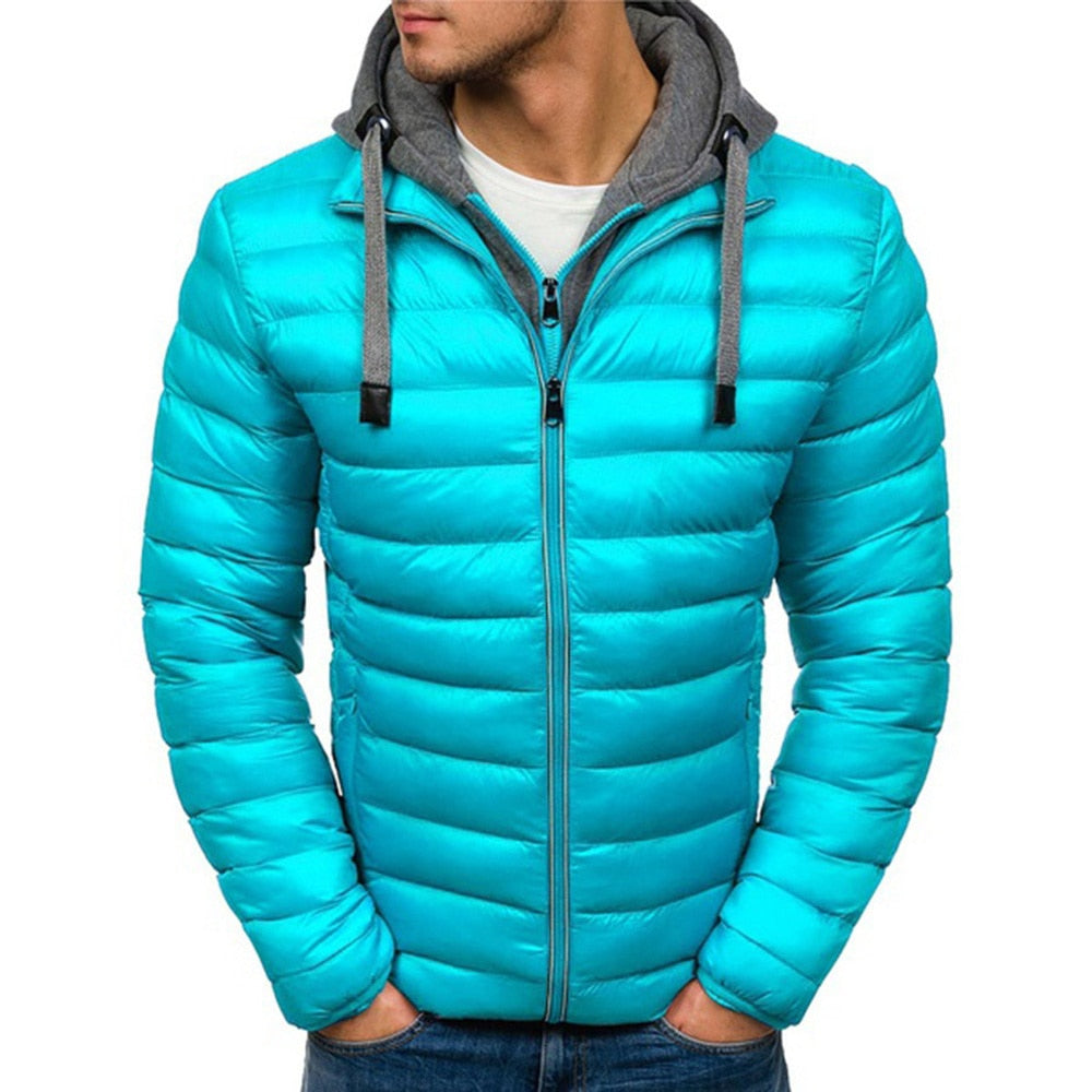 Fashion Men Parkas Cotton Puffer Coat Warm Clothes Male