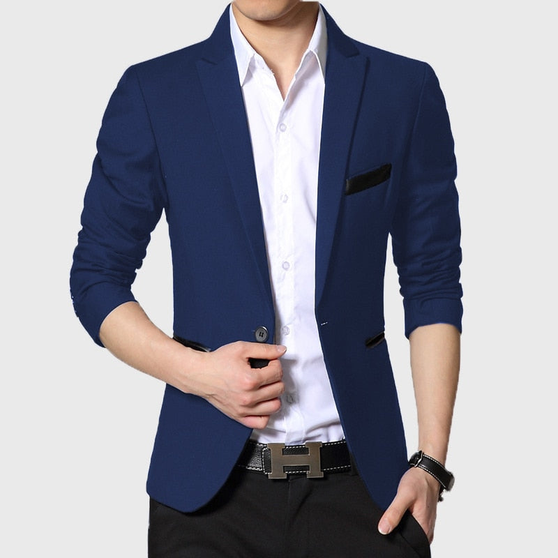high quality Men Suit Single Button Leisure Blazers Jacket Men