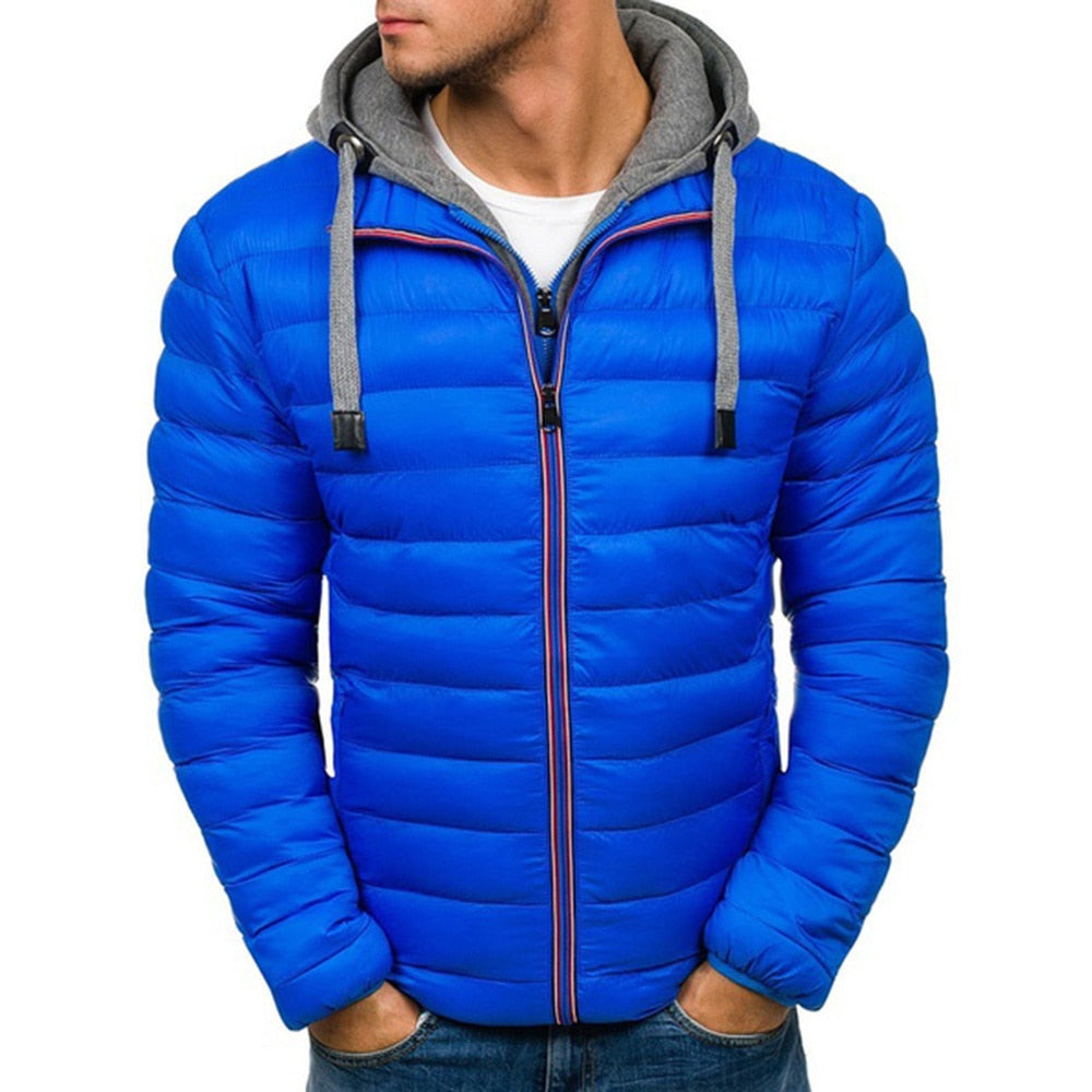 Fashion Men Parkas Cotton Puffer Coat Warm Clothes Male