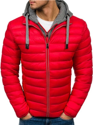 Fashion Men Parkas Cotton Puffer Coat Warm Clothes Male