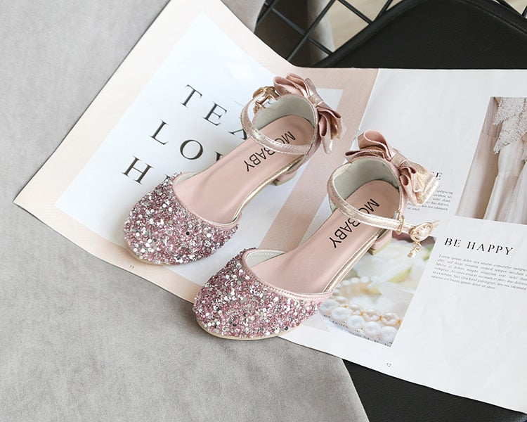 Sandals For Girls Children Fashion High Heels Kids Spring Summer Princess Party Shoes Casual