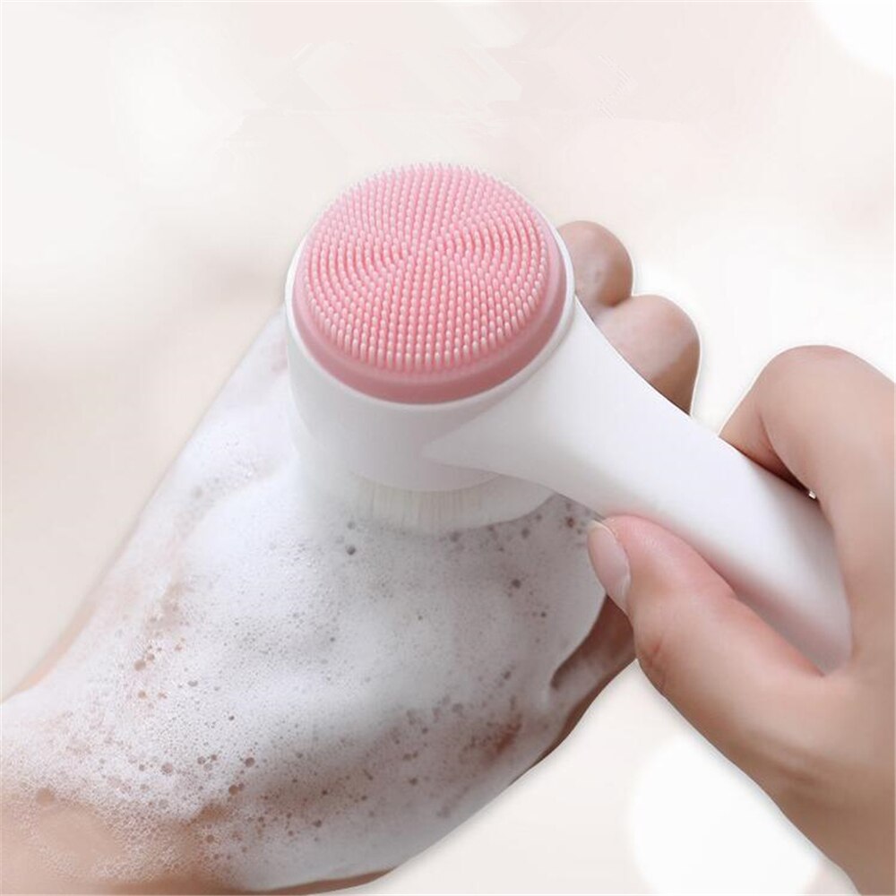Double-sided Facial Cleansing Brush Silicone Face Skin Care Tool Facial Massage Cleanser