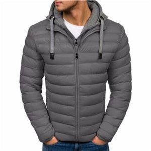 Fashion Men Parkas Cotton Puffer Coat Warm Clothes Male
