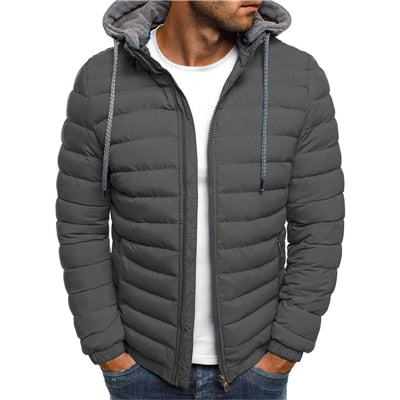 Fashion Men Parkas Cotton Puffer Coat Warm Clothes Male