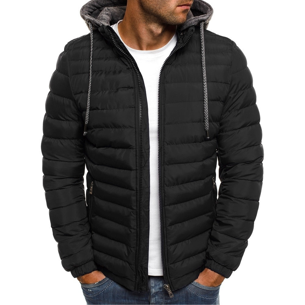 Fashion Men Parkas Cotton Puffer Coat Warm Clothes Male
