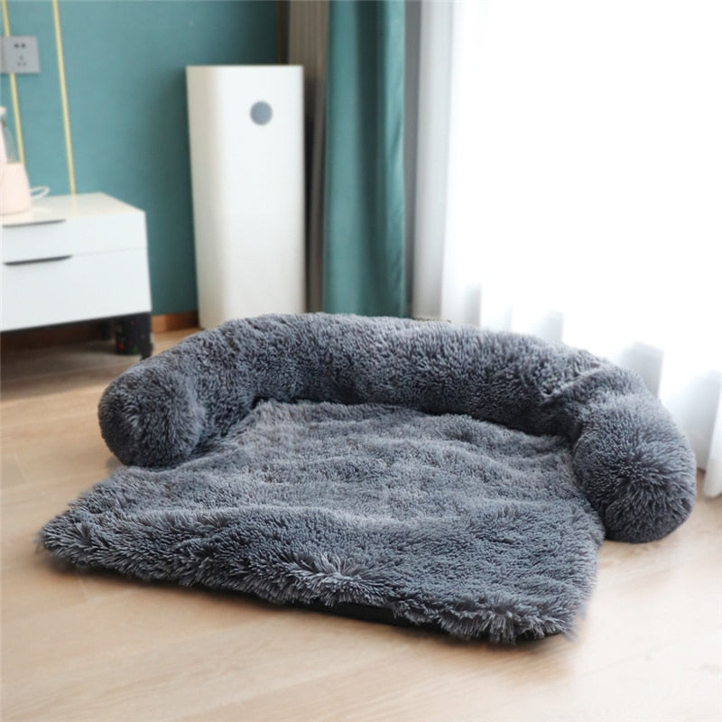 Washable Pet Sofa Dog Bed Calming Bed For Large Dogs Pad Blanket