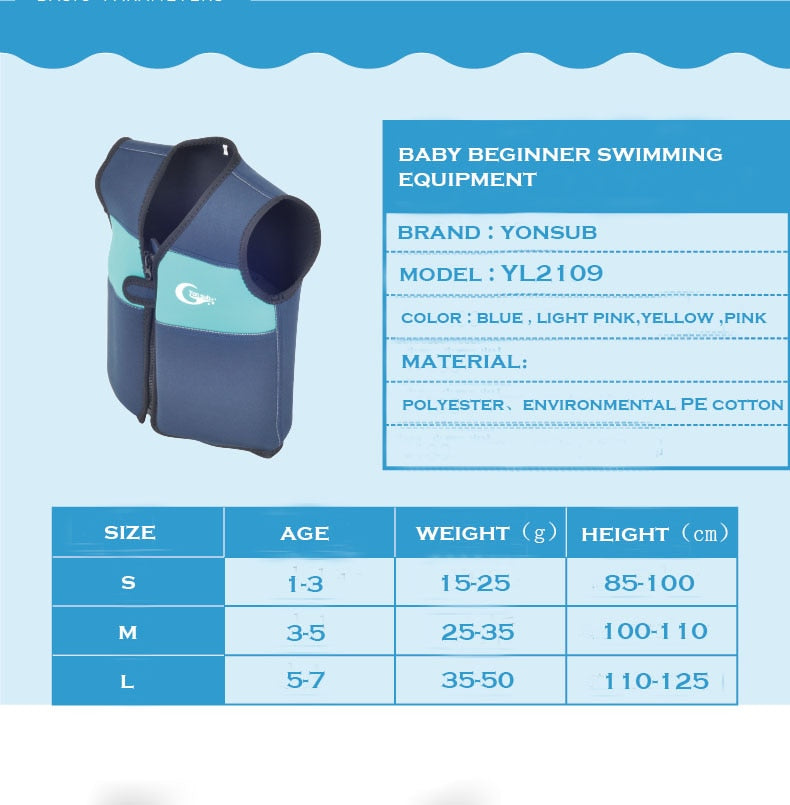 YONSUB Professional Children Life Vest Swim Learning Jackets Inflatable Swimming