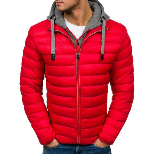 Fashion Men Parkas Cotton Puffer Coat Warm Clothes Male