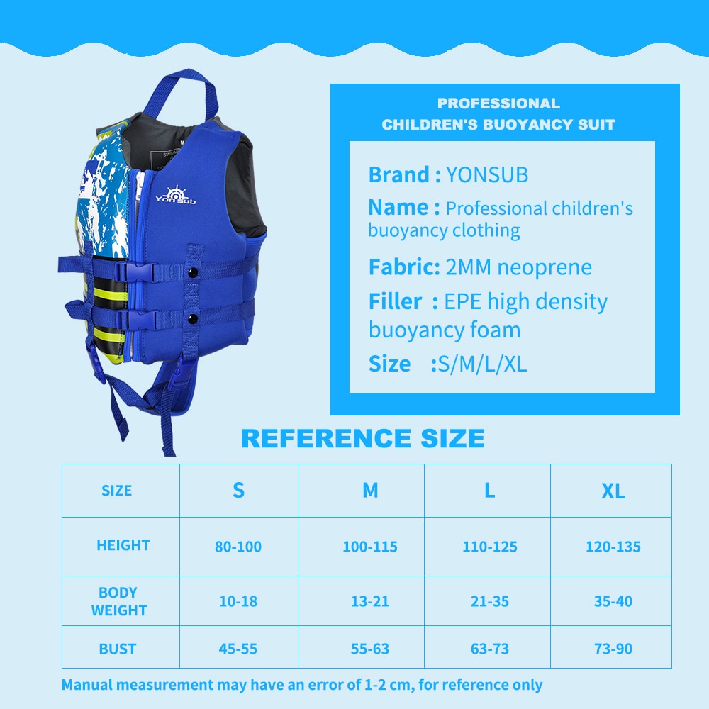 YONSUB Professional Children Life Vest Swim Learning Jackets Inflatable Swimming