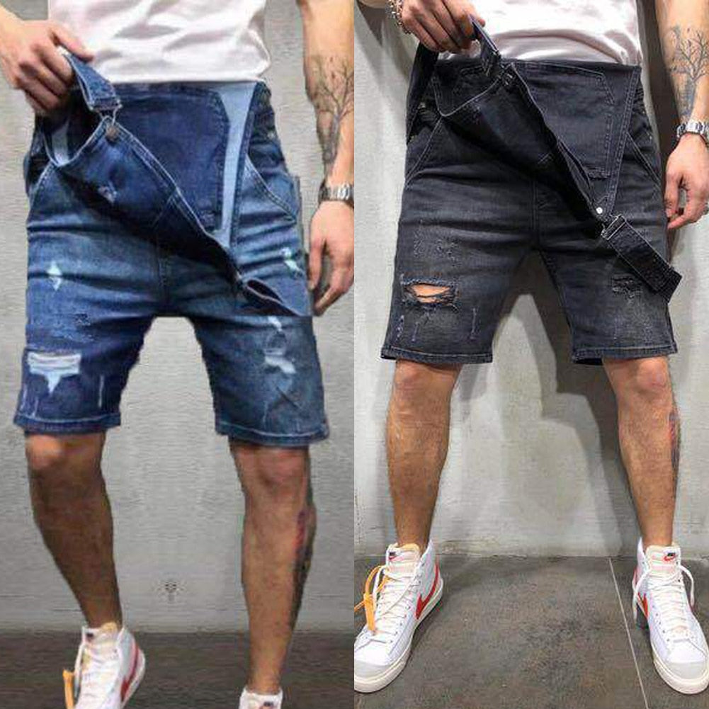 Overalls Baggy Jeans Shorts Jumpsuits Men Shorts Summer Clothing