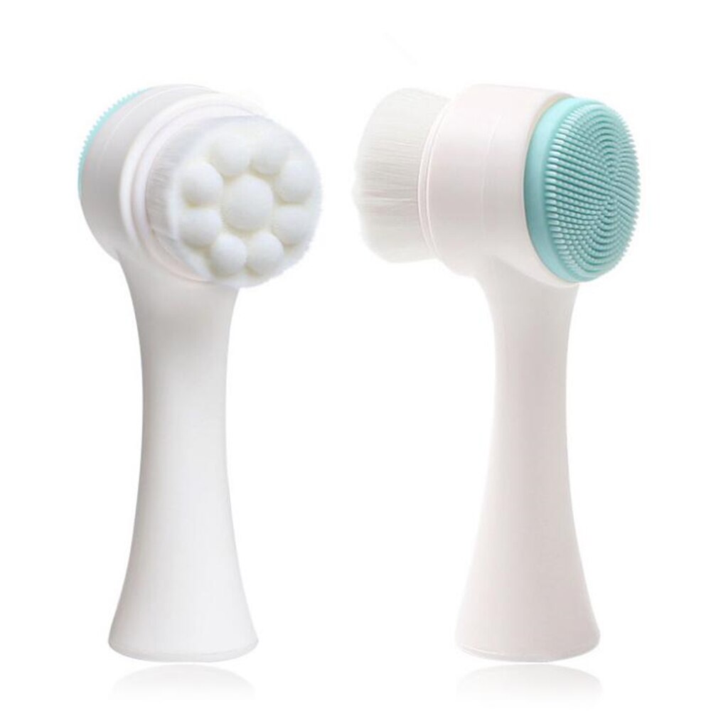 Double-sided Facial Cleansing Brush Silicone Face Skin Care Tool Facial Massage Cleanser