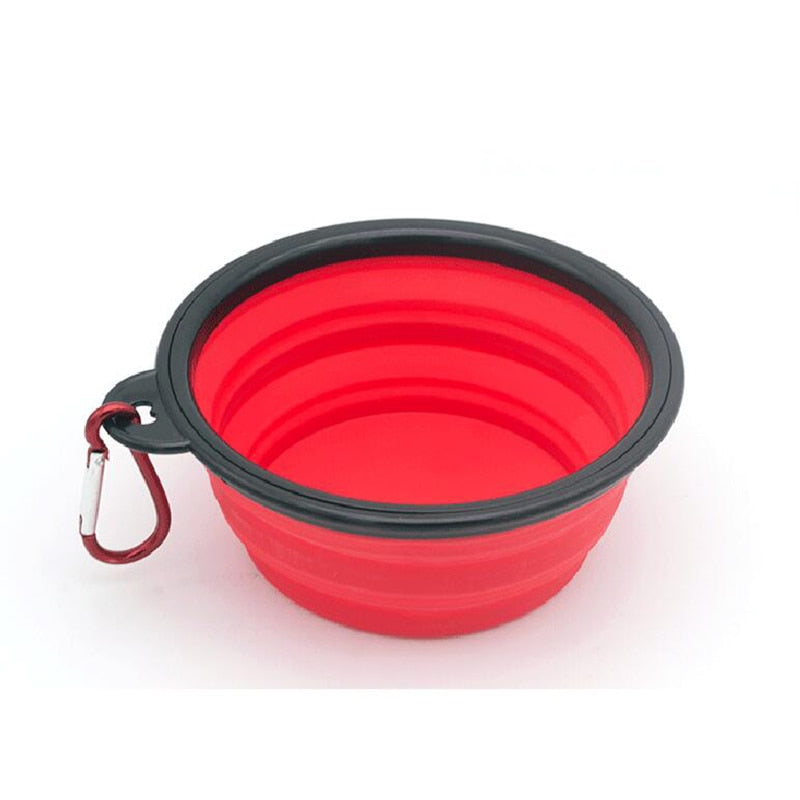 Silicone Dog Feeder Bowl With Carabiner Folding Cat Bowl Travel