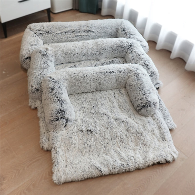Washable Pet Sofa Dog Bed Calming Bed For Large Dogs Pad Blanket