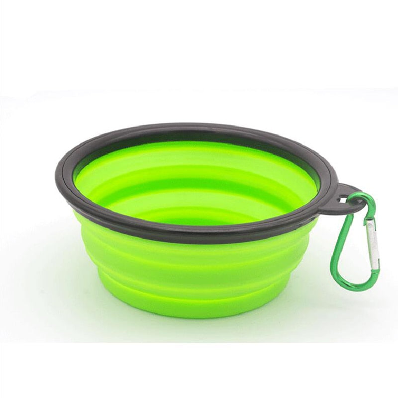 Silicone Dog Feeder Bowl With Carabiner Folding Cat Bowl Travel