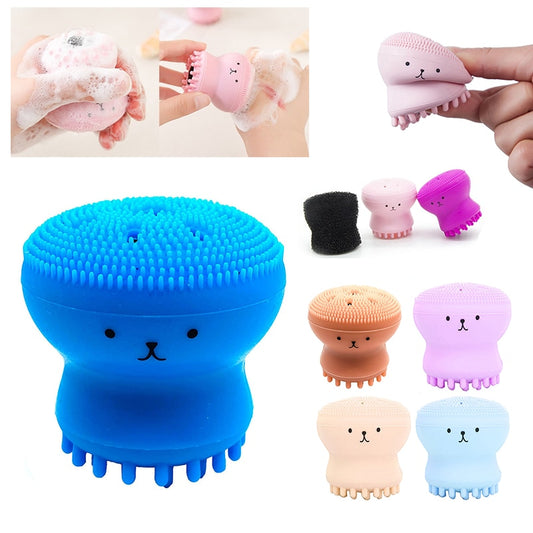 Silicone Facial Cleaning Brush Small Octopus Cleaner Sponge Face Deep Clean Massage Face Scrub Brush Beauty Skin Care Tool TSLM1