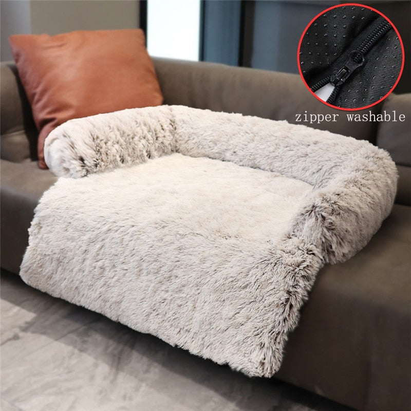 Washable Pet Sofa Dog Bed Calming Bed For Large Dogs Pad Blanket