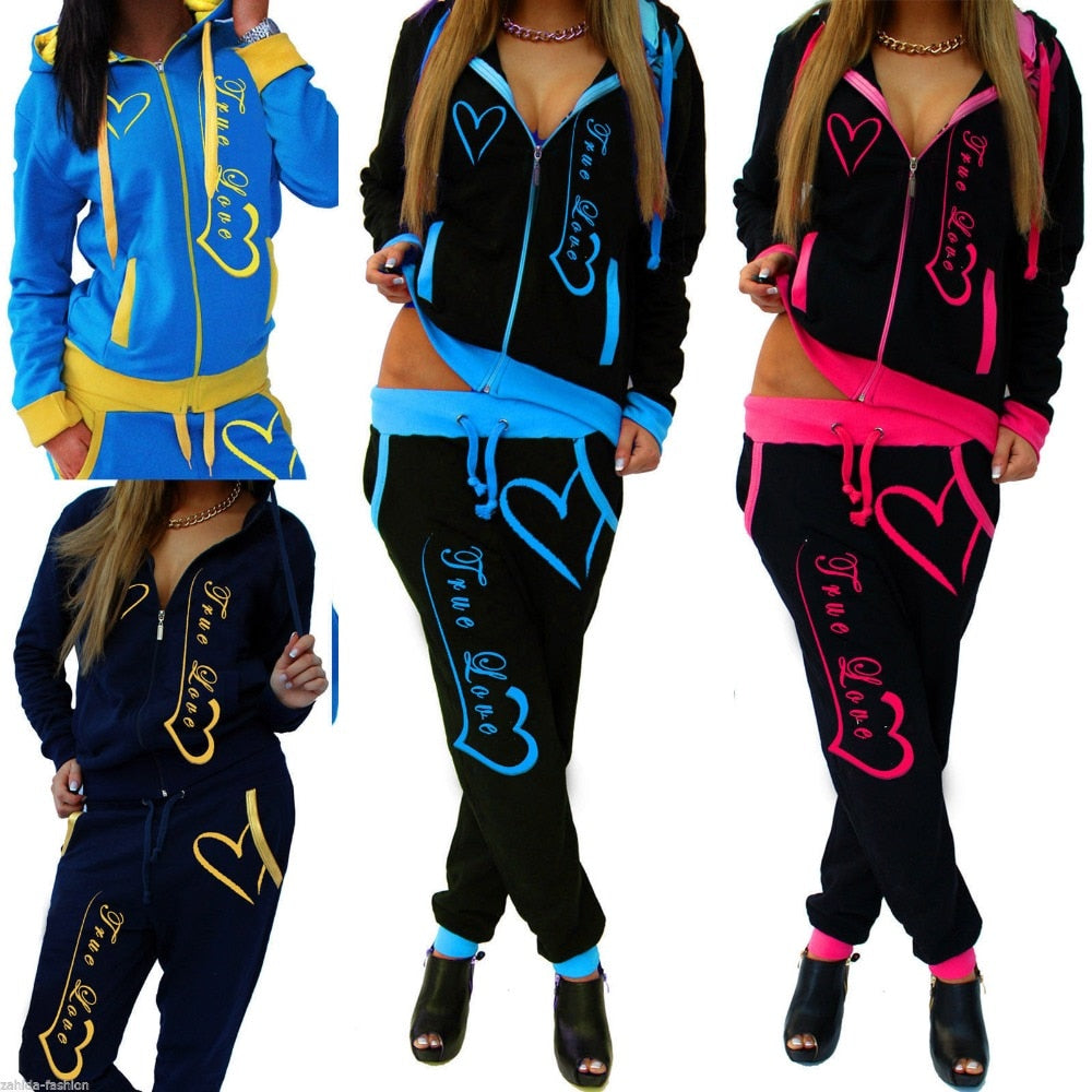 Fashion Tracksuit Two Piece Set Casual Sportswear For Woman