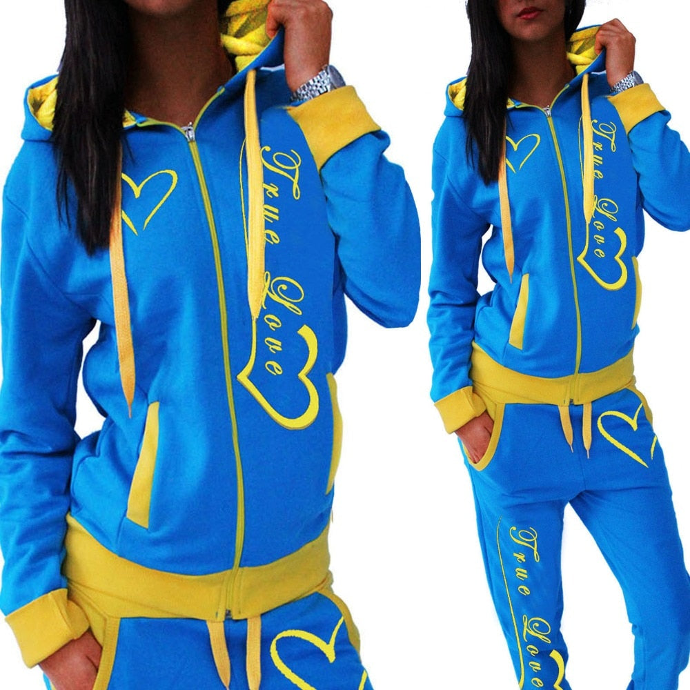 Fashion Tracksuit Two Piece Set Casual Sportswear For Woman