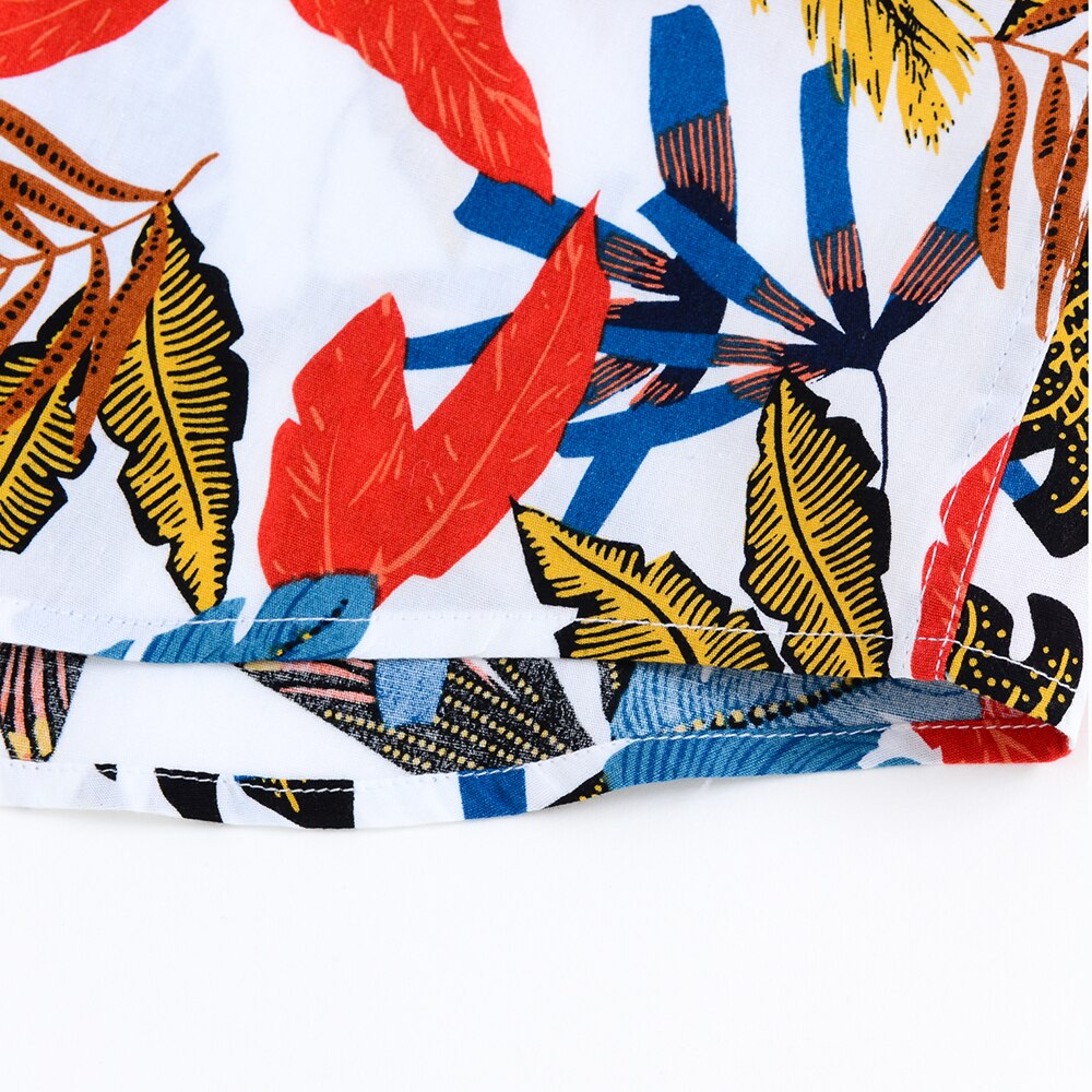 Summer Pure Cotton Mens Hawaiian Shirt Printed Short Sleeve Big Us Size Hawaii