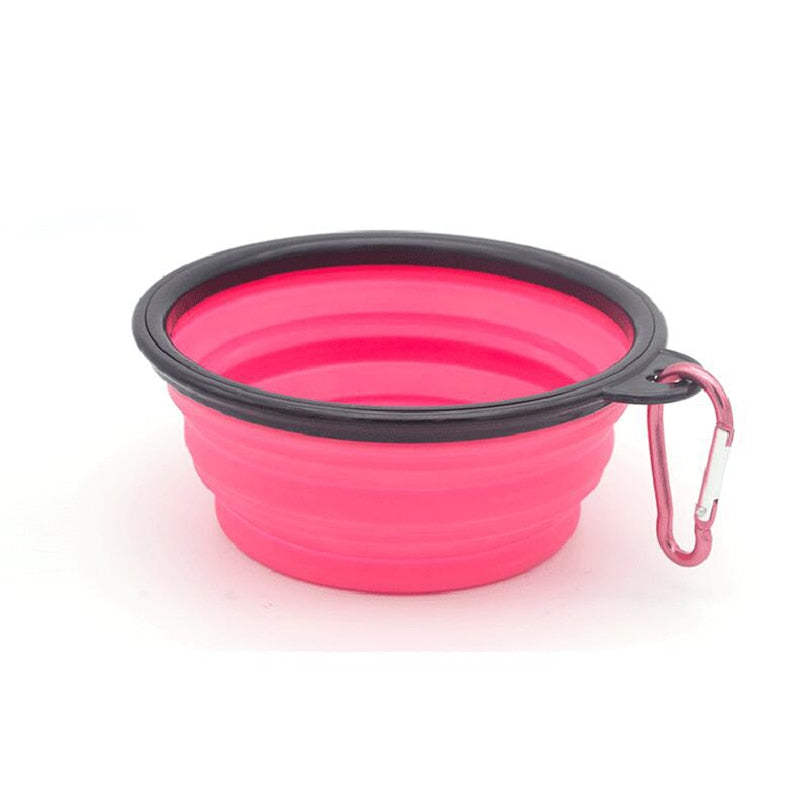 Silicone Dog Feeder Bowl With Carabiner Folding Cat Bowl Travel