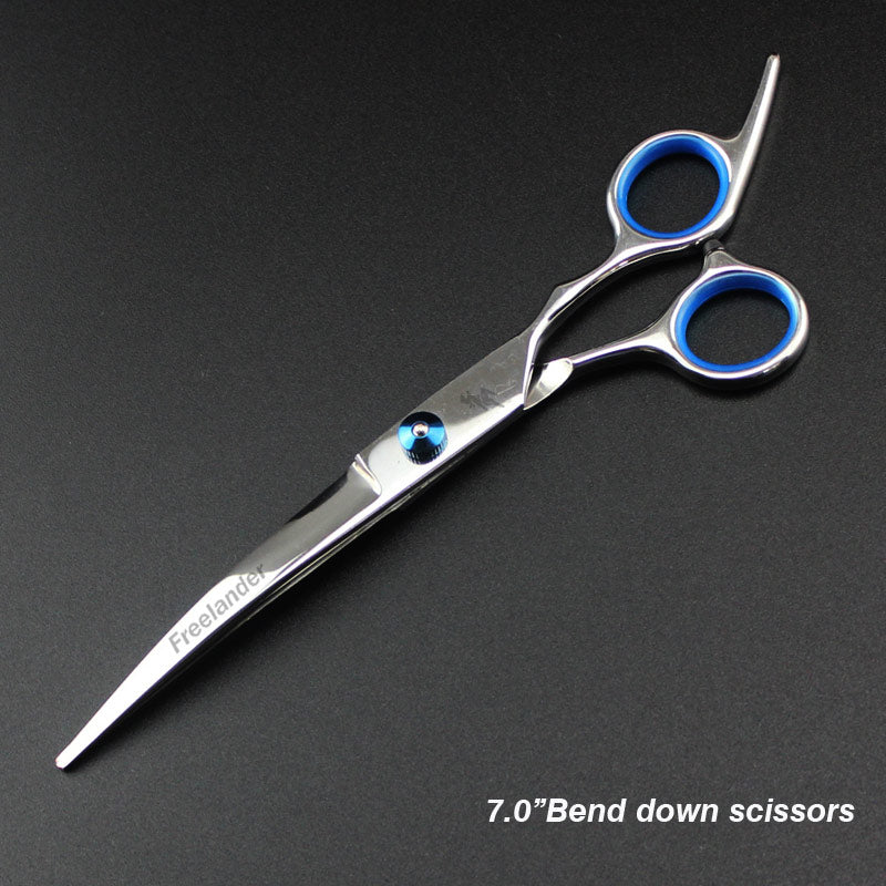 0inch blue  pet grooming scissors set straight cu