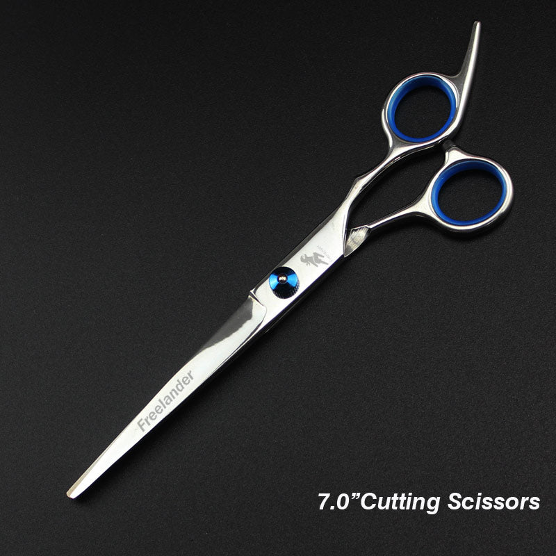 0inch blue  pet grooming scissors set straight cu