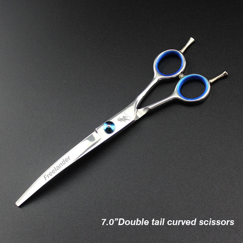 0inch blue  pet grooming scissors set straight cu