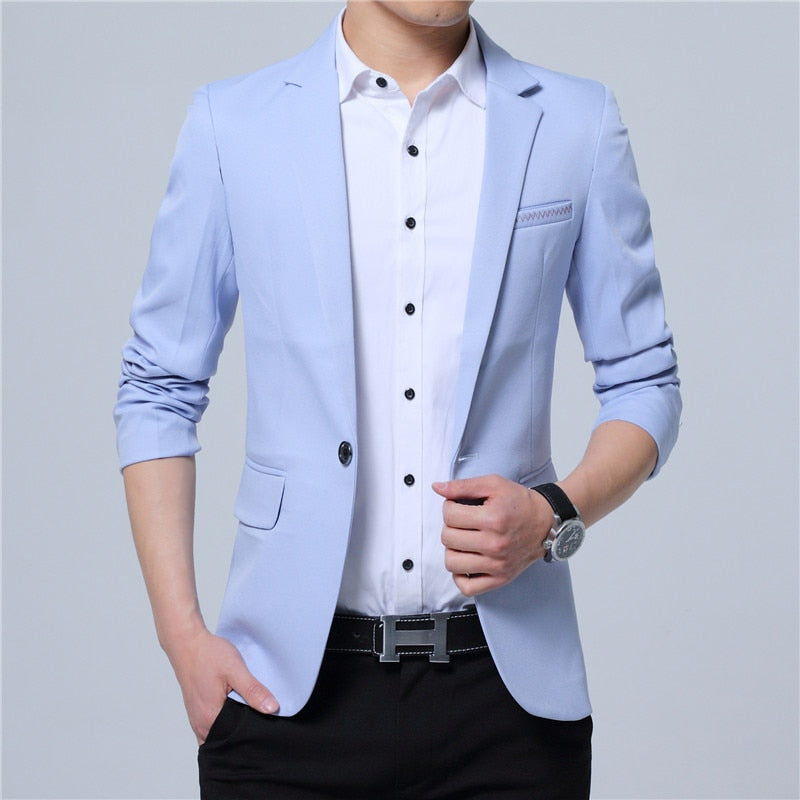 Fashion Spring and Autumn Casual Men Blazer Cotton Slim