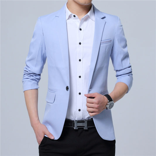 Fashion Spring and Autumn Casual Men Blazer Cotton Slim