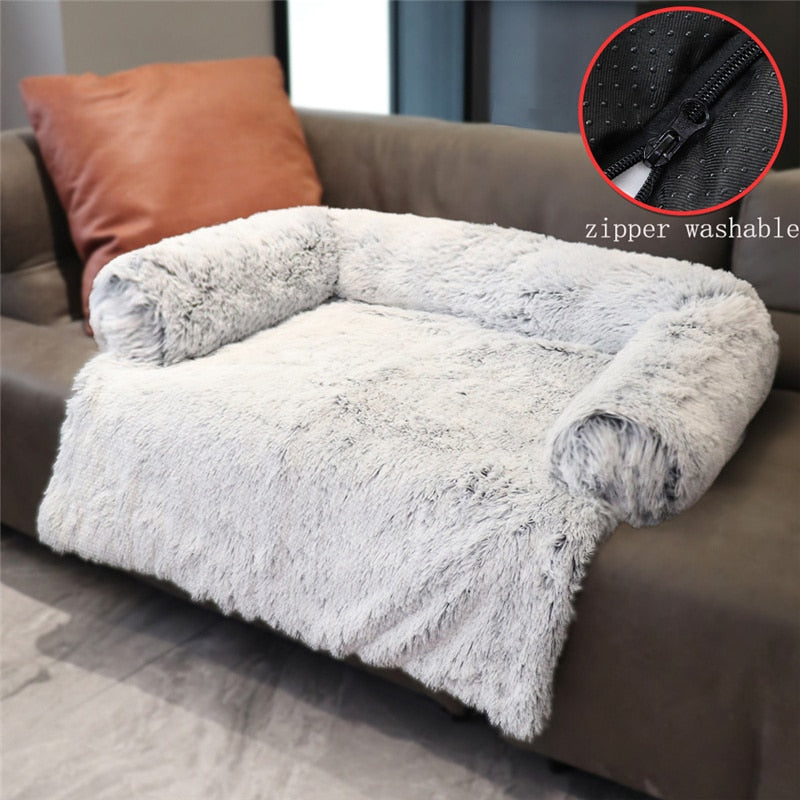 Washable Pet Sofa Dog Bed Calming Bed For Large Dogs Pad Blanket