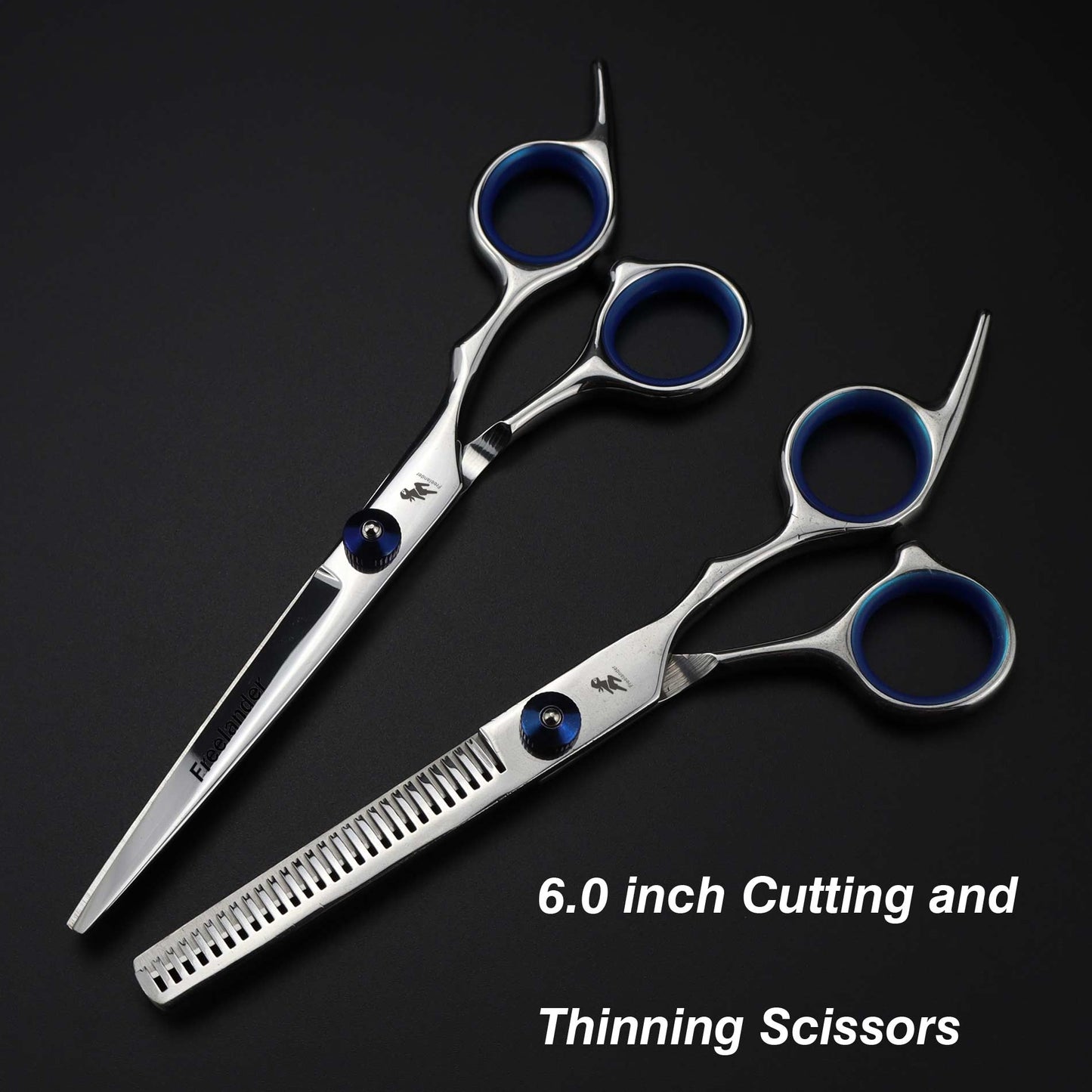 0inch blue  pet grooming scissors set straight cu