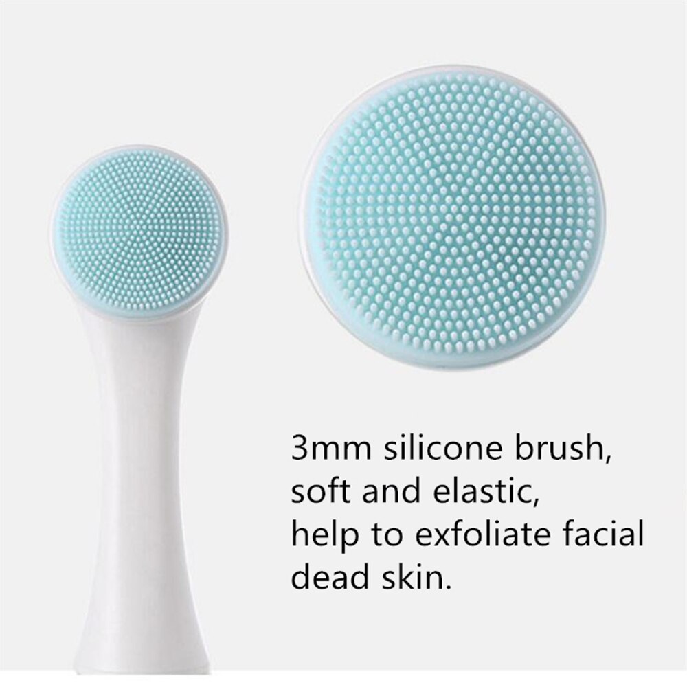 Double-sided Facial Cleansing Brush Silicone Face Skin Care Tool Facial Massage Cleanser