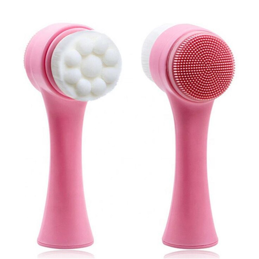 Double-sided Facial Cleansing Brush Silicone Face Skin Care Tool Facial Massage Cleanser