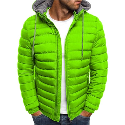 Fashion Men Parkas Cotton Puffer Coat Warm Clothes Male