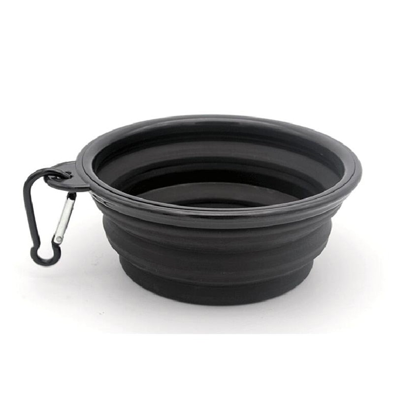 Silicone Dog Feeder Bowl With Carabiner Folding Cat Bowl Travel