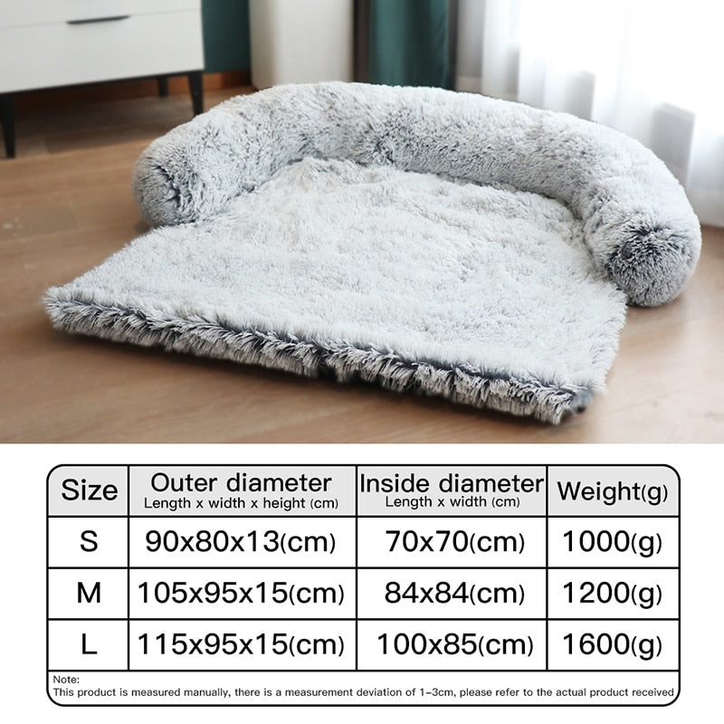 Washable Pet Sofa Dog Bed Calming Bed For Large Dogs Pad Blanket