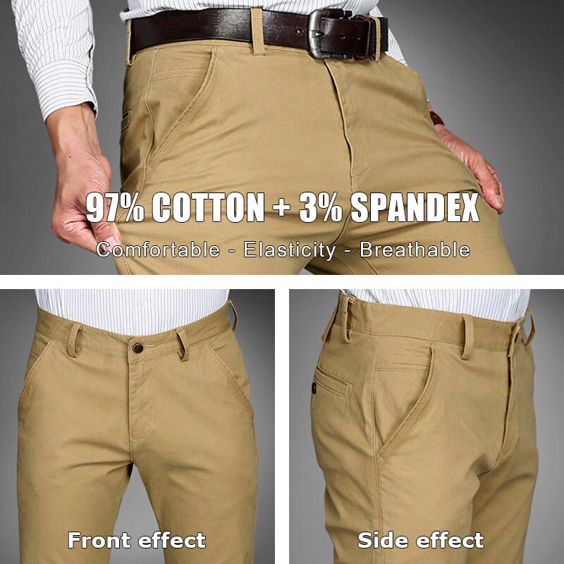 Plus Size 29-46 Business men's 2019 spring summer casual brand khaki straight