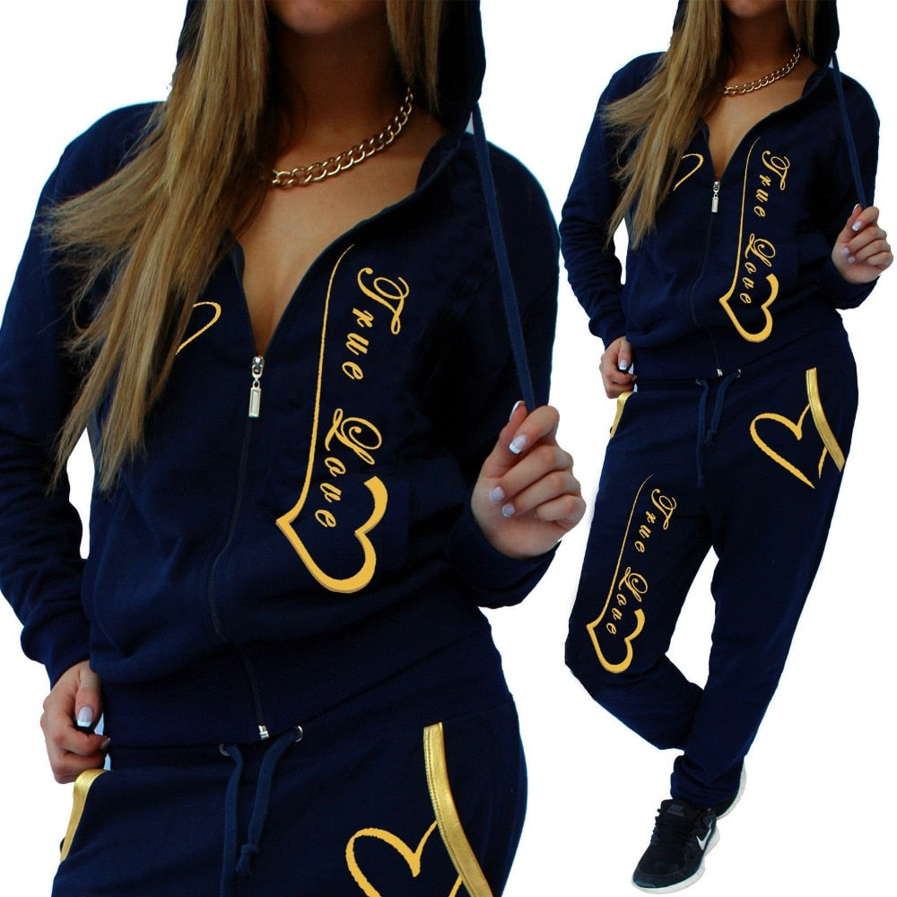 Fashion Tracksuit Two Piece Set Casual Sportswear For Woman