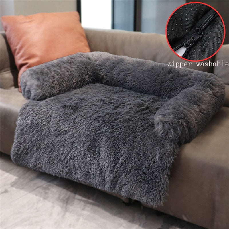 Washable Pet Sofa Dog Bed Calming Bed For Large Dogs Pad Blanket