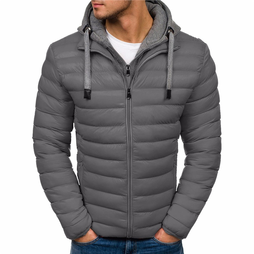 Fashion Men Parkas Cotton Puffer Coat Warm Clothes Male