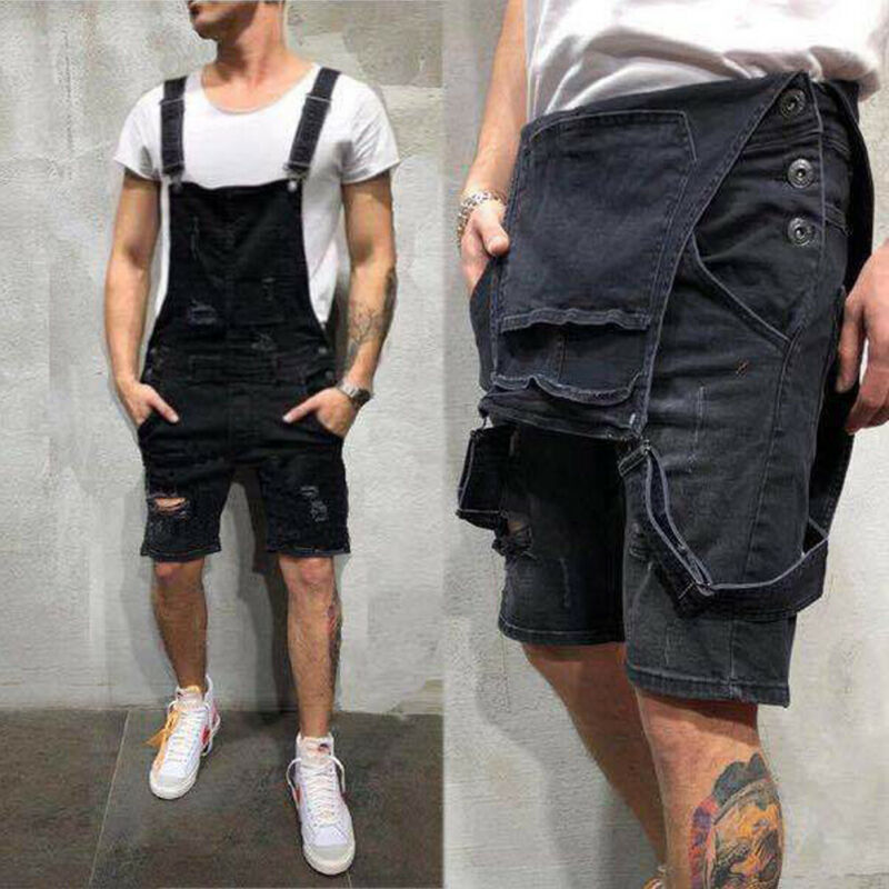 Overalls Baggy Jeans Shorts Jumpsuits Men Shorts Summer Clothing
