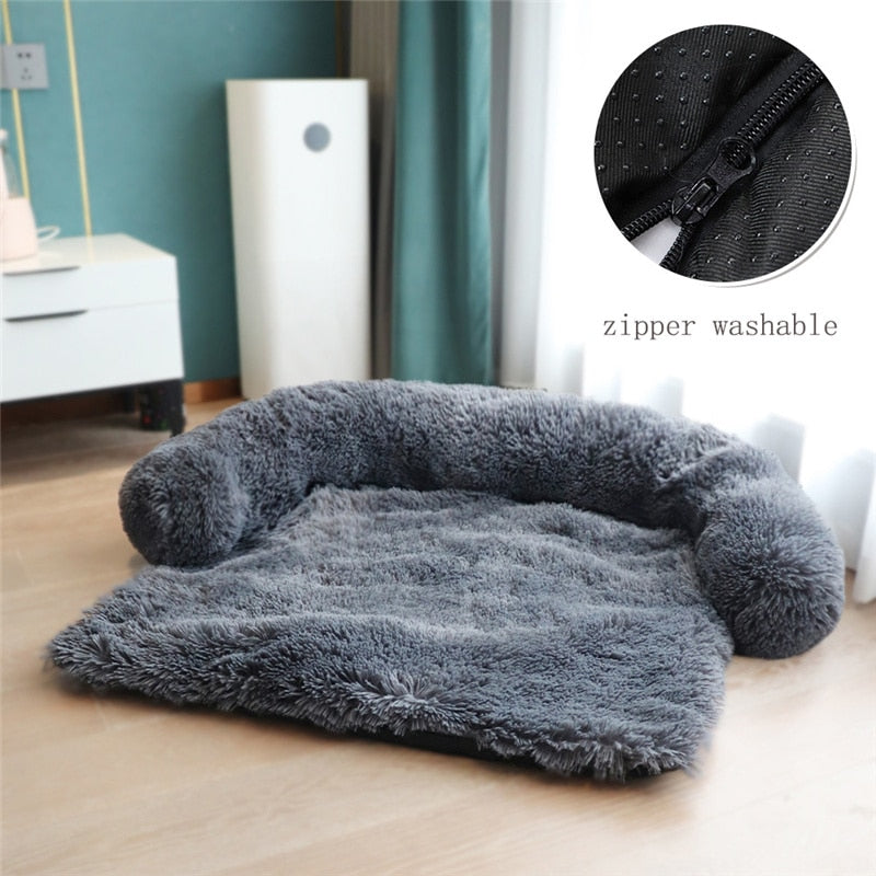 Washable Pet Sofa Dog Bed Calming Bed For Large Dogs Pad Blanket