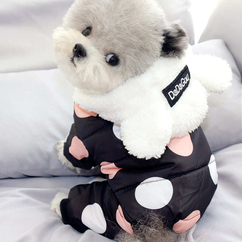 Dog Clothes Hoodie Coat Big Polka Dot Cotton