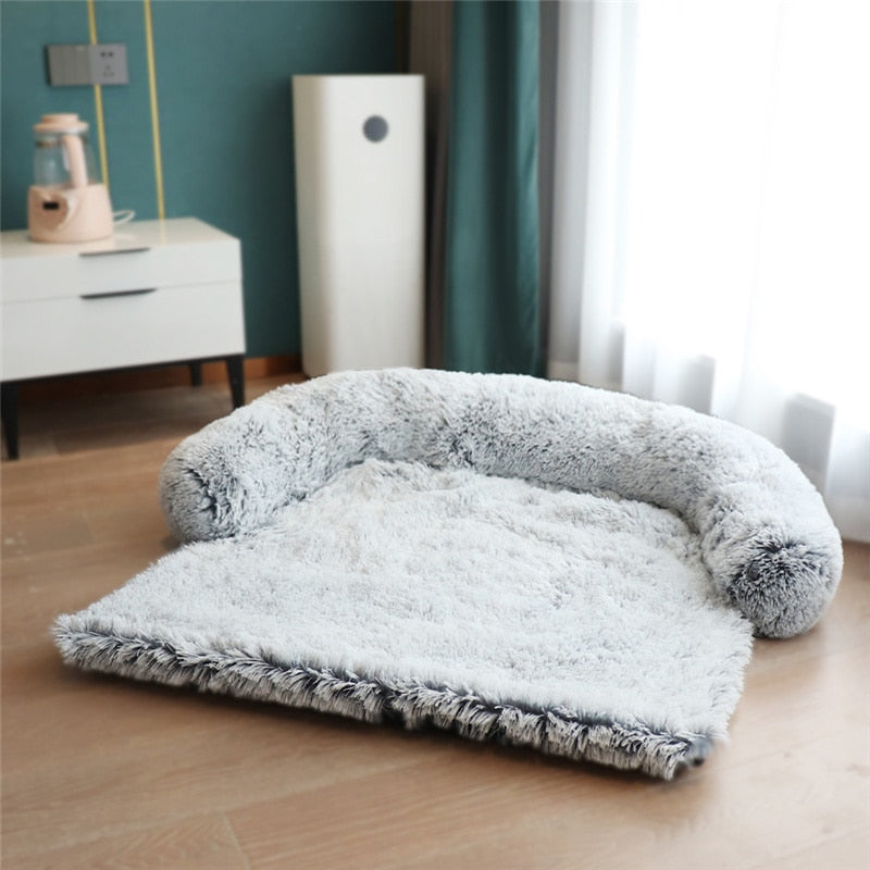 Washable Pet Sofa Dog Bed Calming Bed For Large Dogs Pad Blanket