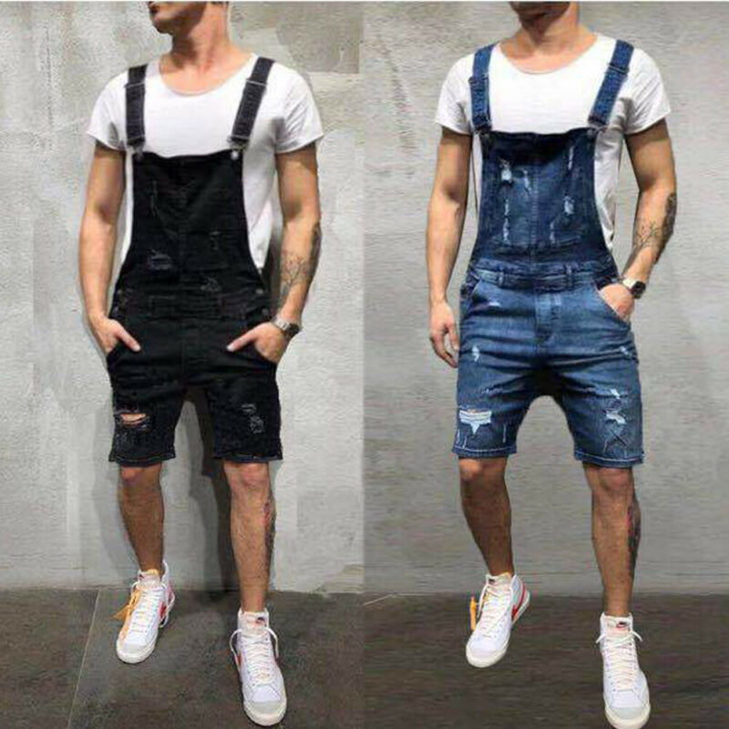 Overalls Baggy Jeans Shorts Jumpsuits Men Shorts Summer Clothing