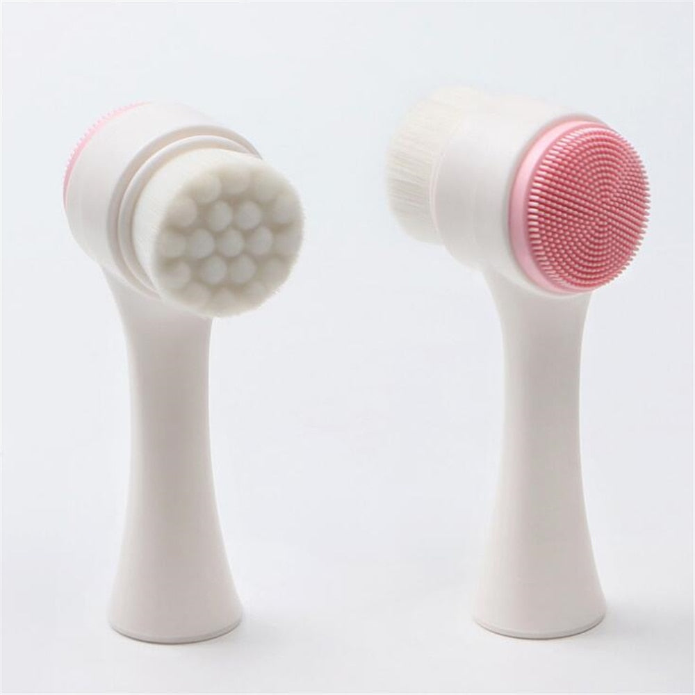 Double-sided Facial Cleansing Brush Silicone Face Skin Care Tool Facial Massage Cleanser
