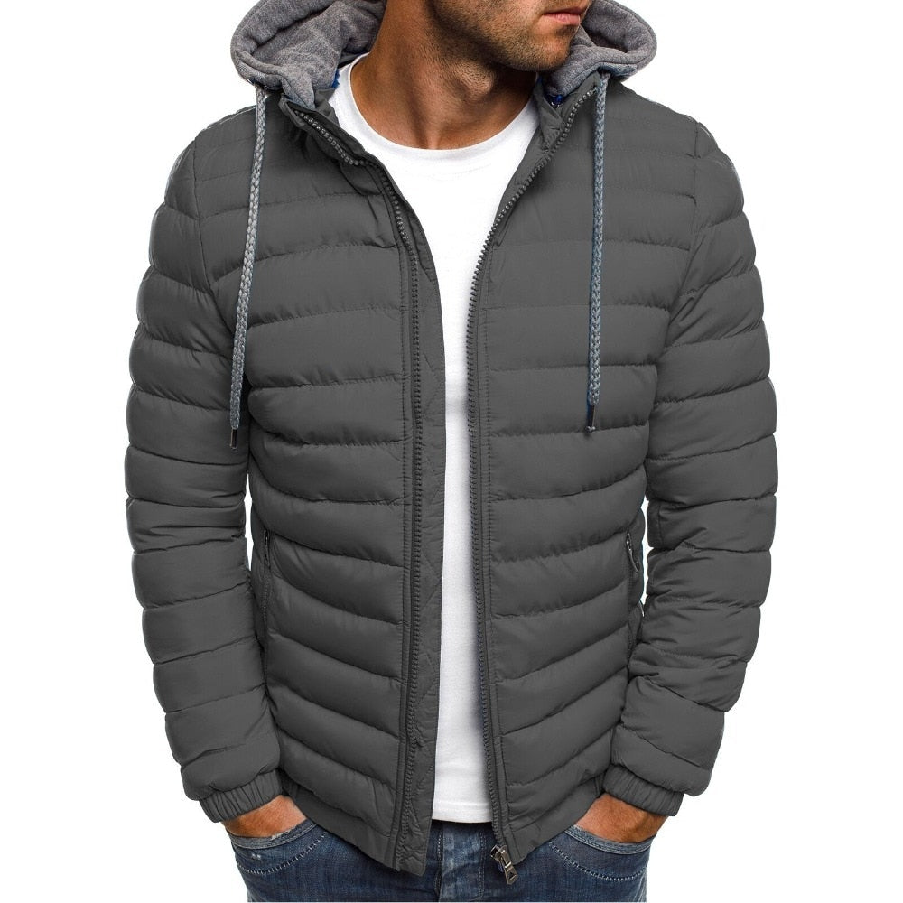 Fashion Men Parkas Cotton Puffer Coat Warm Clothes Male